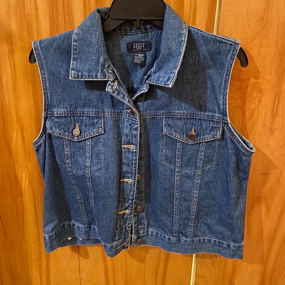 Vintage Crazy Horse jean vest
